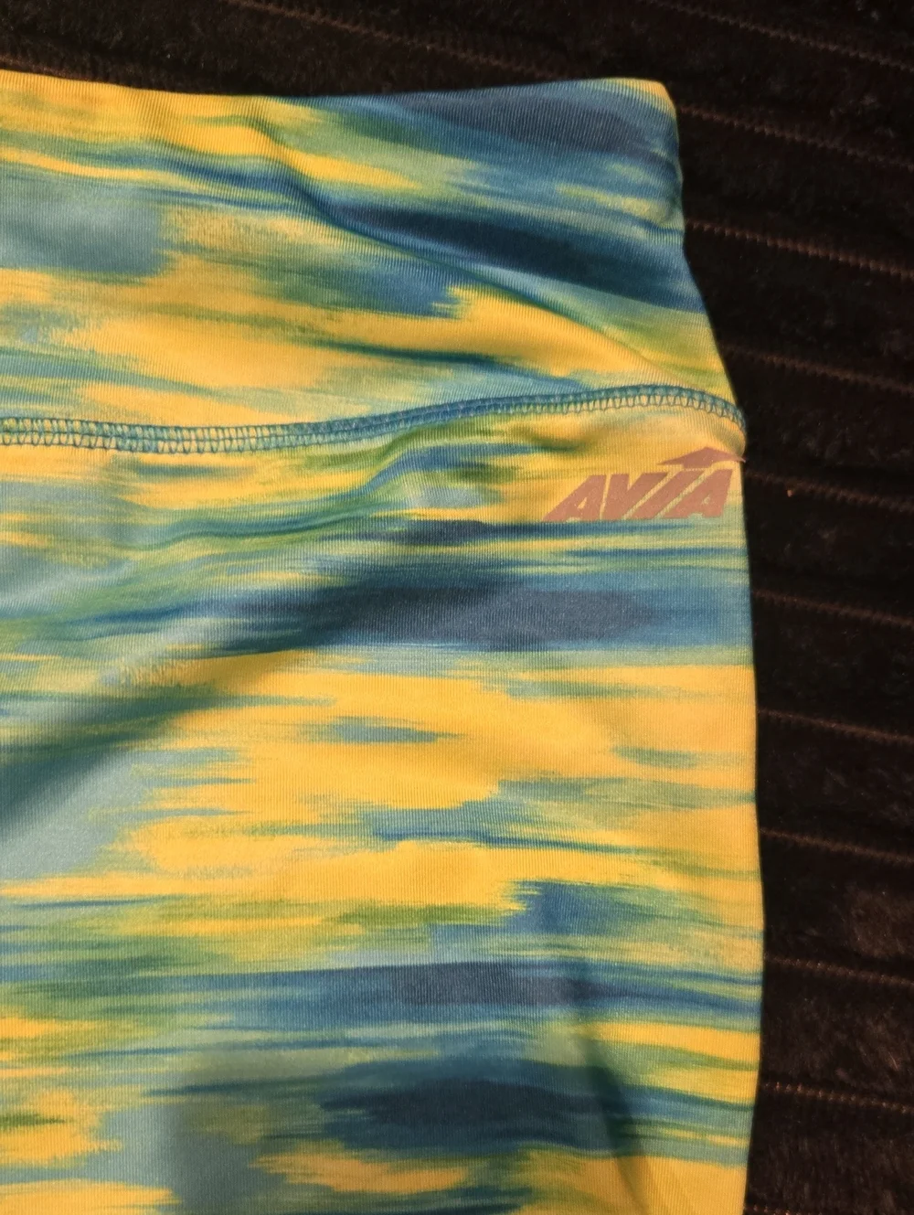Avia Blue and Yellow Tie-Dye Racerback Swim Top & Shorts